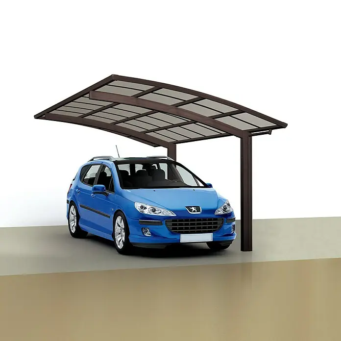 Ximax Carport Portoforte 80 - 4,9 x 2,7 m, Einfahrtshöhe: Max. 2,2 m, Mattbraun, Schneelast: 100 kg/m²