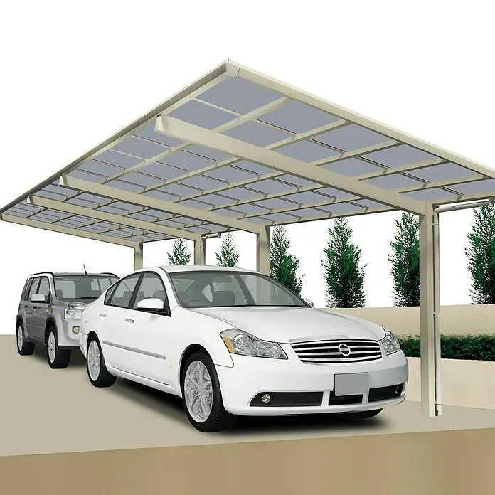 Ximax Carport LINEA Tandem 110 - 9,8 x 2,7 m, Einfahrtshöhe: 2,2 m, Edelstahloptik, Schneelast: 137 kg/m²