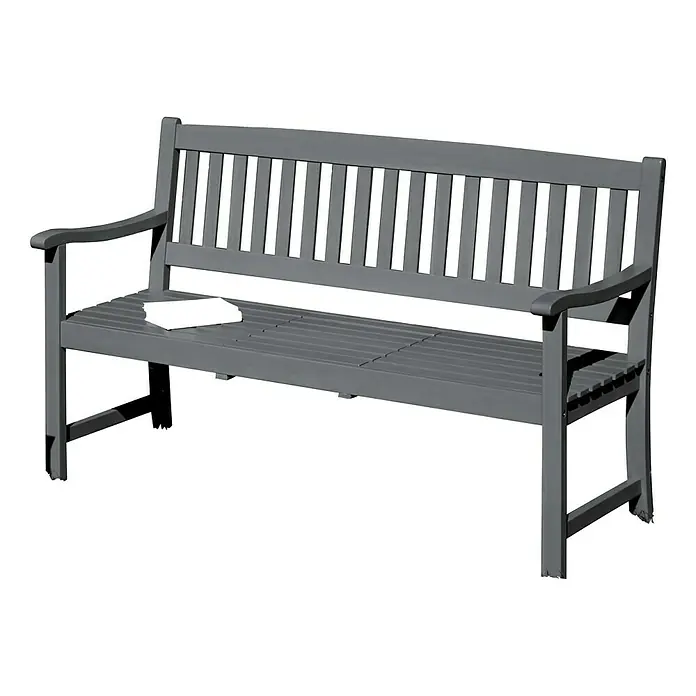 Sunfun Svenja Vrtna klupa - 150 cm, Antracit, Integrirani sklopivi stol