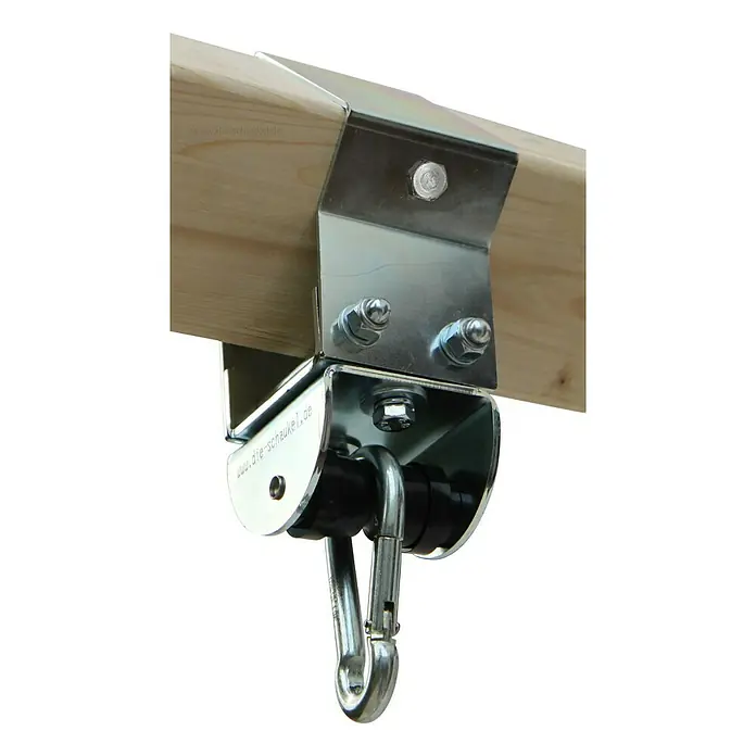 Marathon Aufhängesystem-Set - Geeignet für: Spitzhölzer 9 x 9 cm, Belastbarkeit: 125 kg, Kugellager, Verzinkt - Vorderansicht