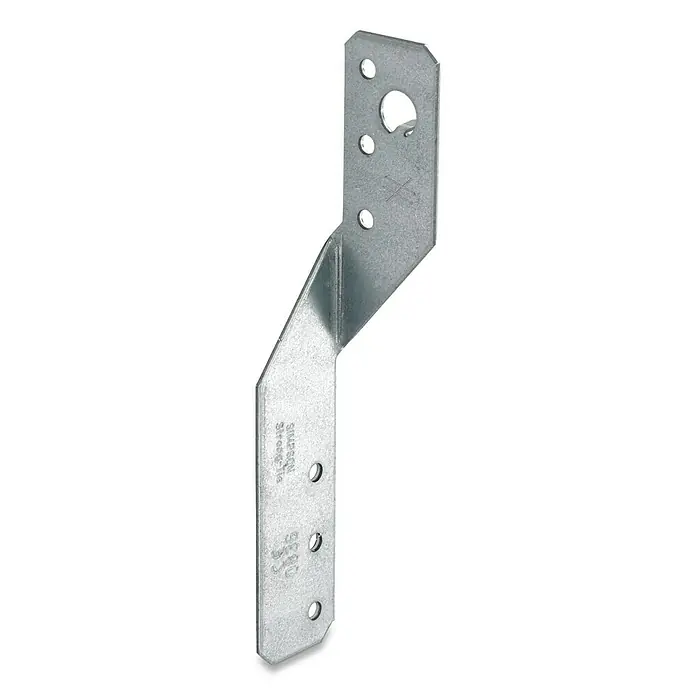 Simpson Strong-Tie Pfettenanker PFU - Rechts, 10 Löcher, 250 x 30 mm, Sendzimir verzinkt - Vorderansicht