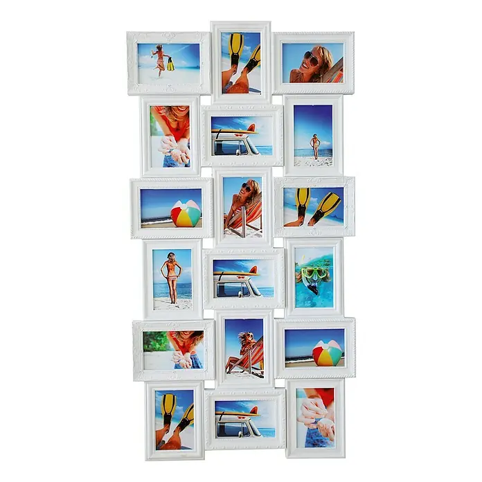 Collagerahmen Barock - Weiß, 18 Bilder à 10 x 15 cm, 102,5 x 52 cm