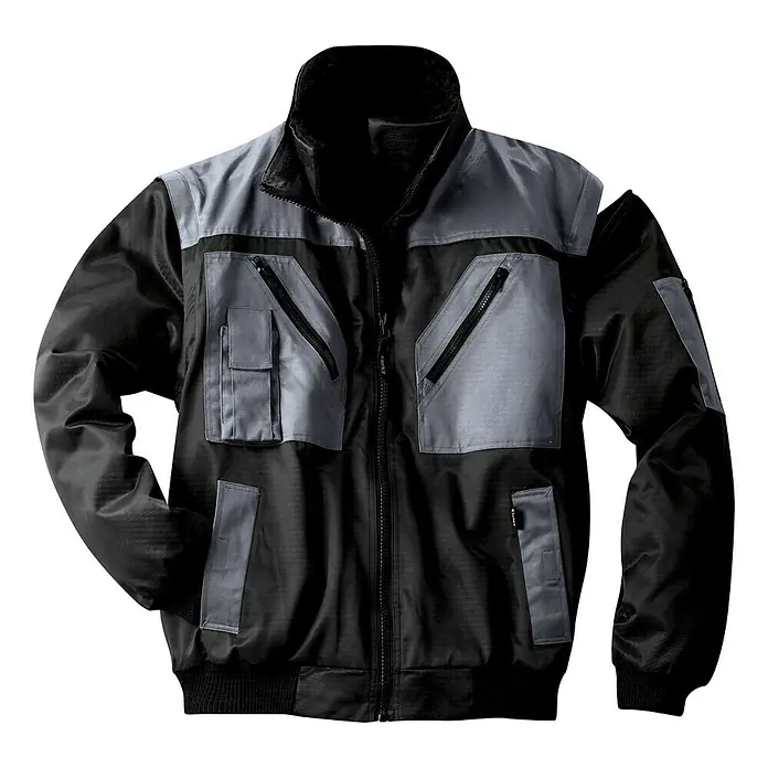 Piloten-Blouson - XL, Schwarz/Grau - Vorderansicht