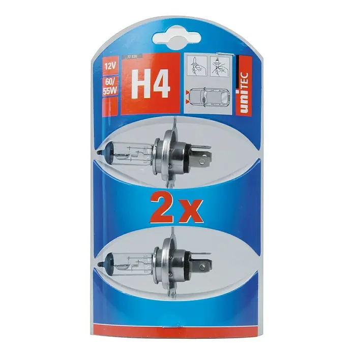 UniTEC Hauptscheinwerfer-Lampen - H4, 2 Stk.