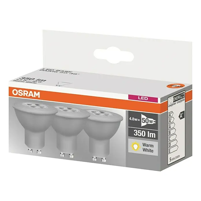 Osram LED-Leuchtmittel PAR16 - GU10, 4,3 W, PAR16, 350 lm, 3 Stk.