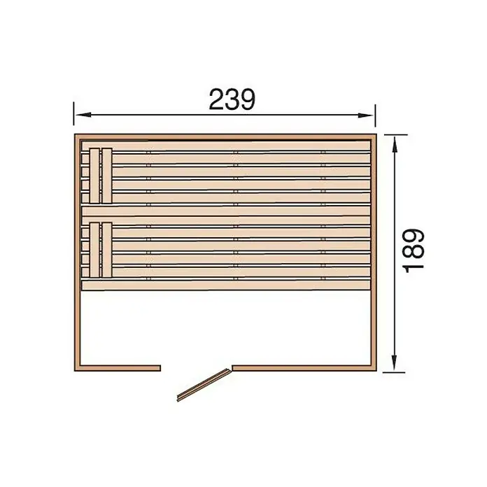 Weka Massivholzsauna 538 Gr.4 GT - Ohne Ofen, Außenmaß: 189 x 239 x 203,5 cm