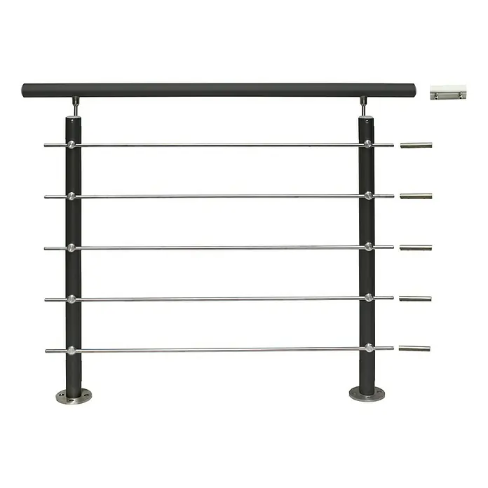 Treba Frewa Geländer-Set AG6 - Bodenmontage, Aluminium, Anthrazit, Edelstahl, 1.500 mm