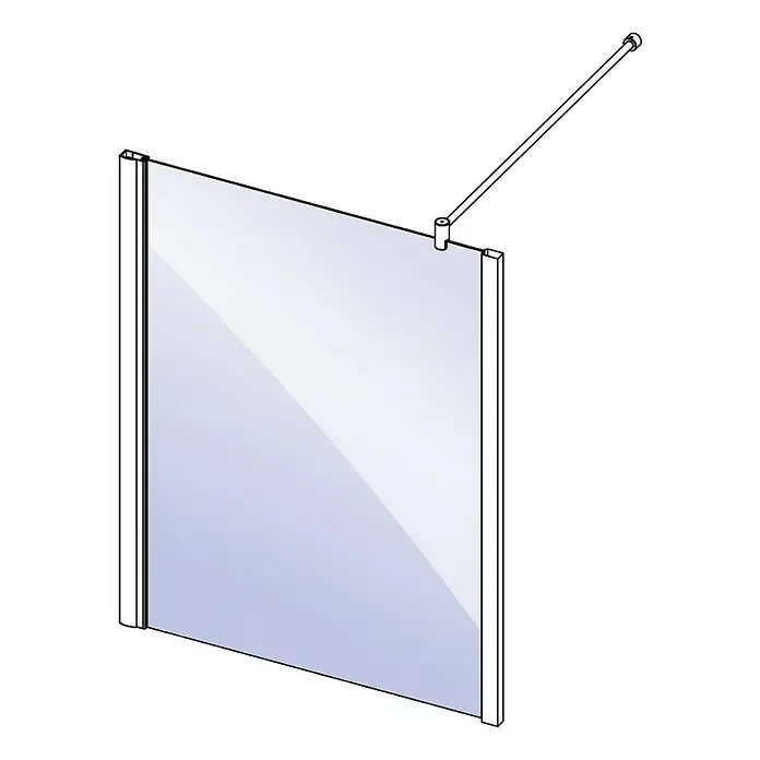 Camargue Joy Bočna stranica za tuš kratka S42 - 75 x 150,5 cm, Premazano, Debljina: 6 mm, Srebrne boje