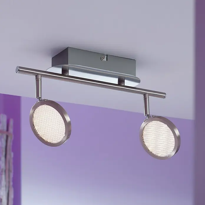 Tween Light Regleta LED Ganda - 6,6 W, L x An x Al: 315 x 90 x 190 mm, Níquel mate, Blanco cálido, 2 ud.