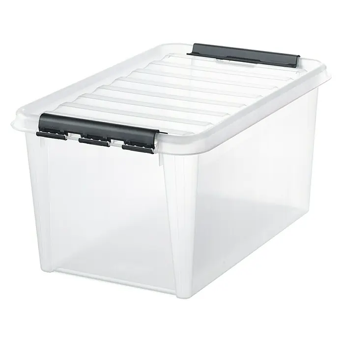 SmartStore Kutija za pohranjivanje Classic 45 - D x Š x V: 60 x 40 x 31 cm, Plastika, Prozirno - Pogled s lijeve strane