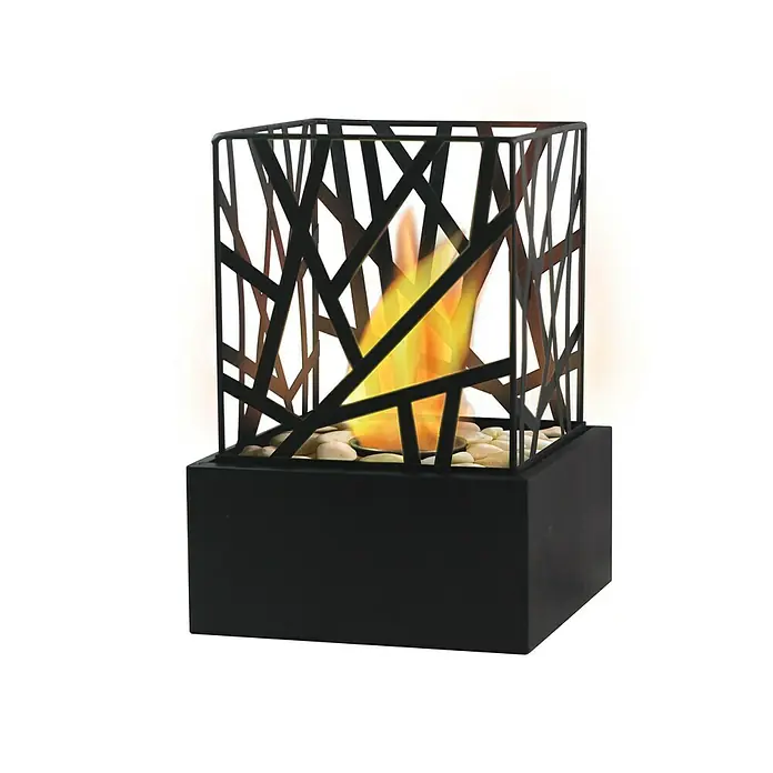 Purline Chimenea de bioetanol Amaltea - 22 x 22 x 29 cm, Negro - Vista frontal