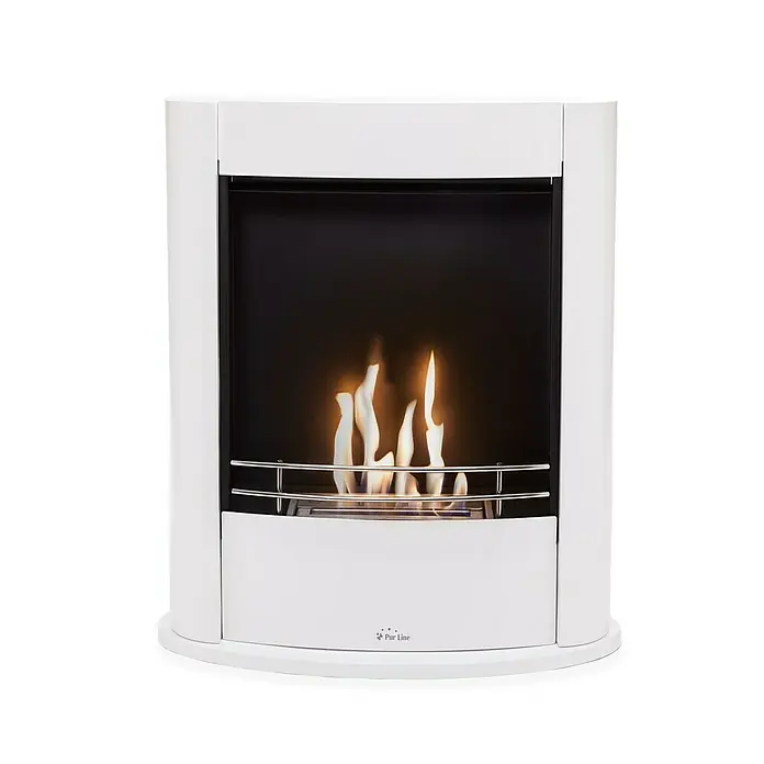 Purline Chimenea de bioetanol Tantalo - 66 x 22 x 76 cm, Blanco - Vista frontal