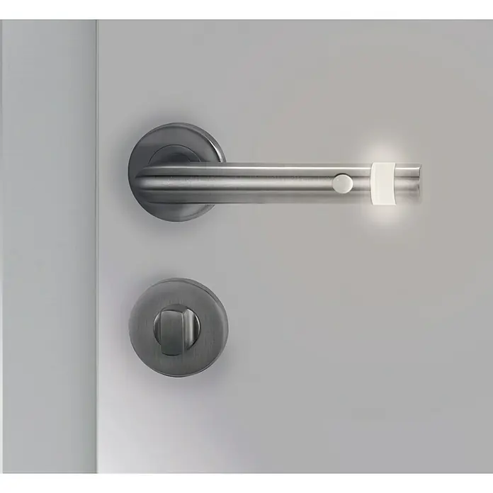 Portaferm LED-Zimmertürgarnitur WC - Lochung: Schlitzkopf/Olive SK/OL, Matt, Infrarotsensor, Universell einsetzbar - Vorderansicht
