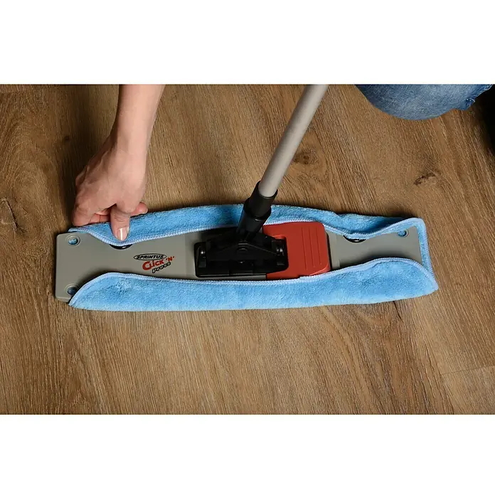 Sprintus Vloerwisserset Click N Press + stofmop - 12 l, Materiaal hoes: 80 % microvezel, 20 % zacht abrasief materiaal, 5 -delig - Close-up