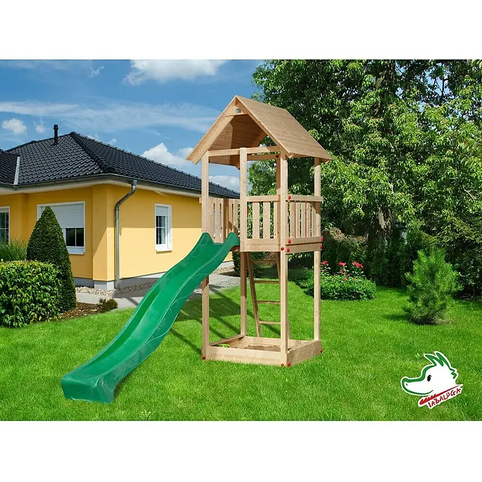 Weka Drachenturm Tabaluga - 124 x 100 x 299 cm, Natur, Satteldach - Stimmungsaufnahme