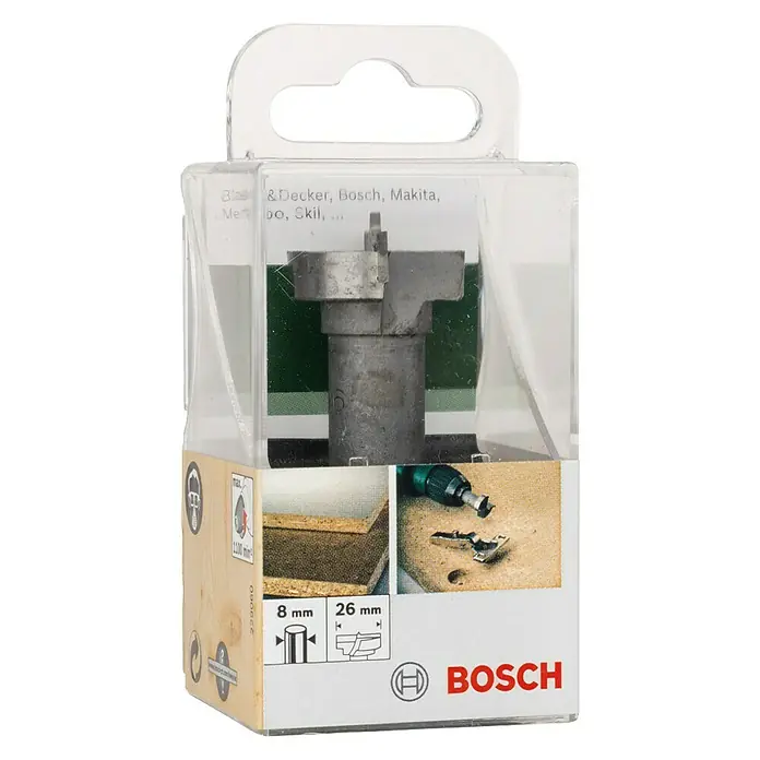 Bosch Svrdlo za drvo šarnir - Promjer: 26 mm, S dvjema oštricama - Pogled sprijeda