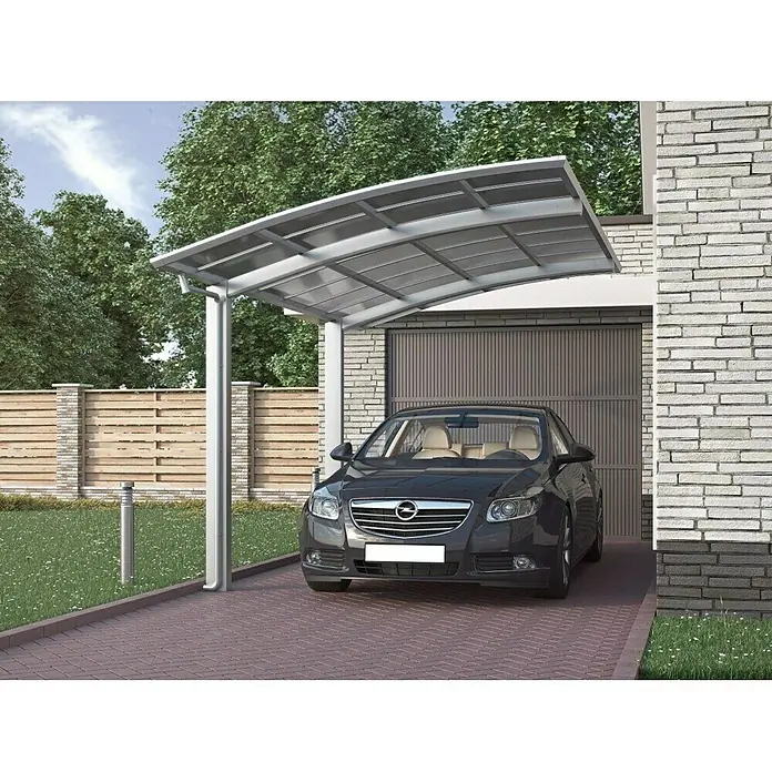 Ximax Carport Portoforte 80 - 4,9 x 2,7 m, Einfahrtshöhe: Max. 2,2 m, Edelstahloptik, Schneelast: 100 kg/m²
