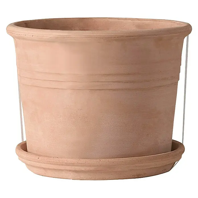 Deroma White Garden Pflanztopf Cylindro Bordata - Naturmaterialien, Terracotta