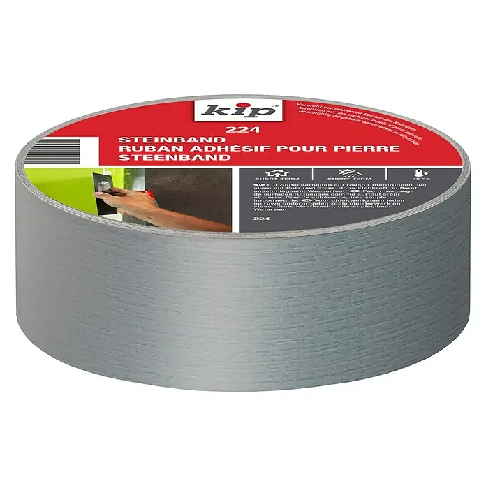 Kip Steinband 224 - Wasserabweisend, 50 m x 48 mm x 0,17 mm, Laminiertes Polyethylen, Temperaturbeständig: Bis 75 °C - Vorderansicht