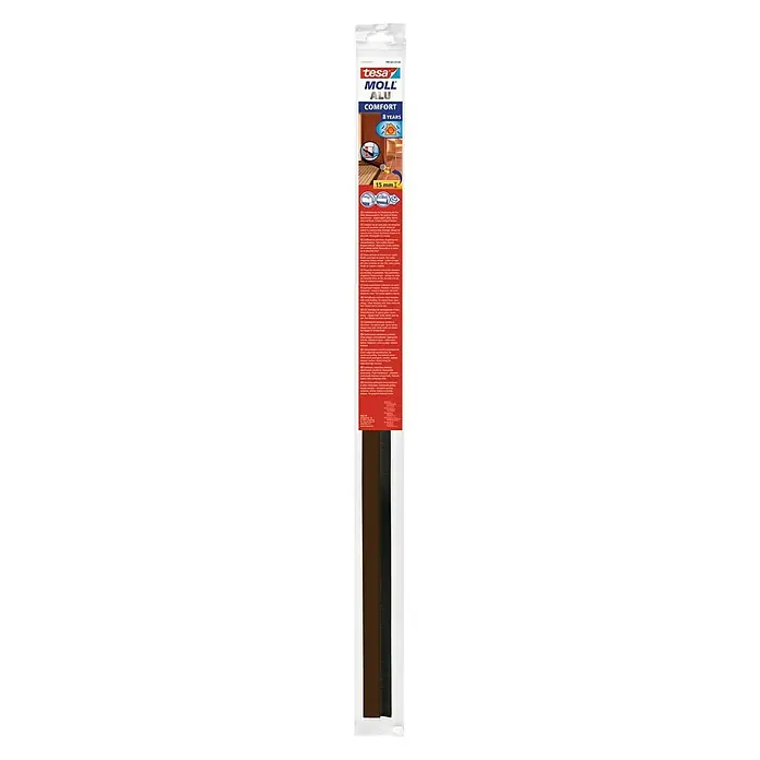 Tesa MOLL Traka za brtvljenje vrata Alu Comfort - Smeđe boje, Prikladno za: Dimenzija do 15 mm - Pogled sprijeda