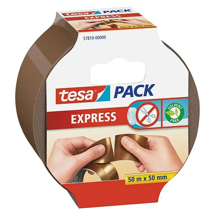 Tesa Pack Klebeband Express - Braun, L x B: 50 m x 50 mm - Vorderansicht