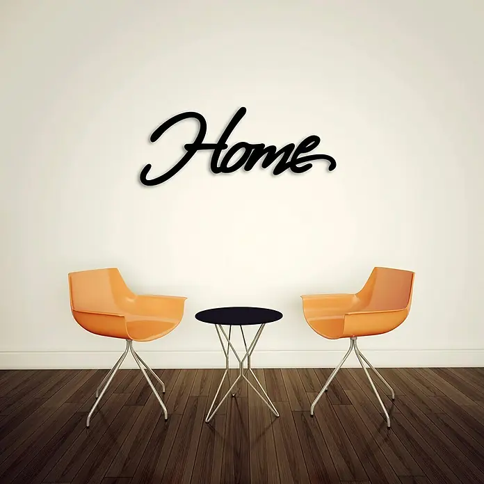 Wandobjekt - Home, Schwarz, 60 x 25 cm - Vorderansicht