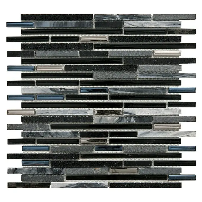 Mosaikfliese Quartz - 30 x 30 cm, Schwarz, Glänzend