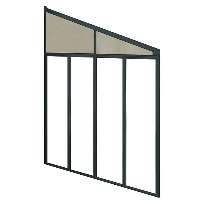 Solid Elements Seitenwand Martina - Geeignet für: Terrassenüberdachung Martina 3 m, L x H: 2,64 x 2,1 m, Anthrazitgrau, Transparent - Linke Seitenansicht