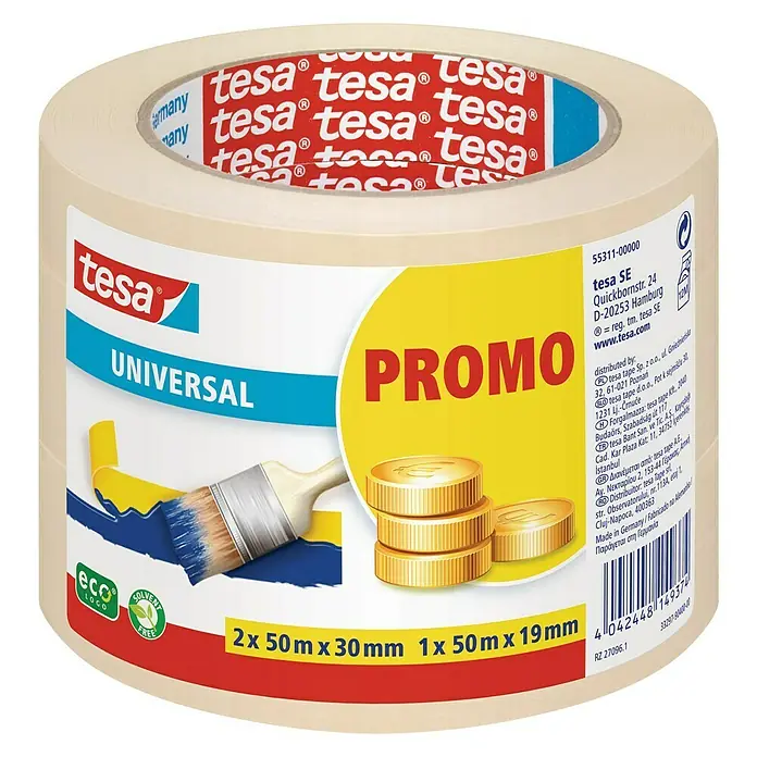 Tesa Maler-Kreppband-Set eco Universal Promopack - 3 -tlg. - Vorderansicht