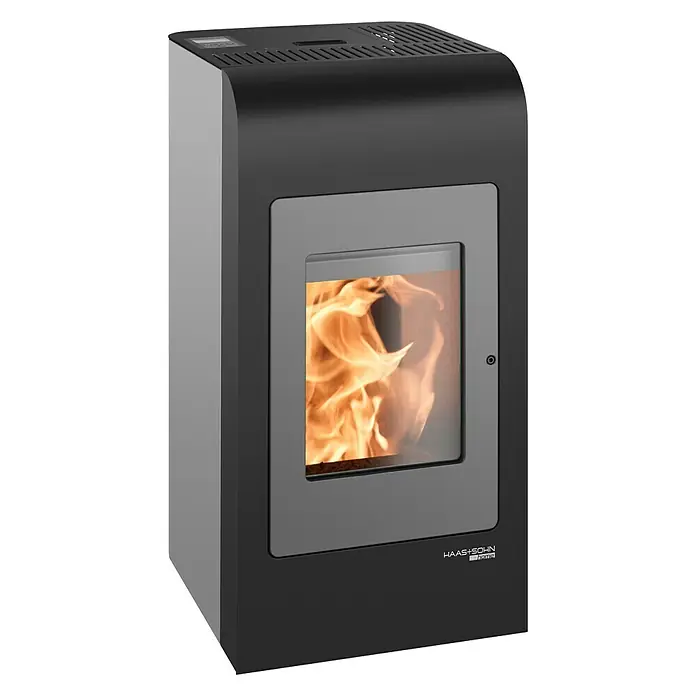 Haas+Sohn Peć na pelete HSP 2.17 Home II - 2,4 kW - 8,6 kW, Kapacitet grijanja prostorije: 230 m³, Crno-sive boje - Pogled s lijeve strane