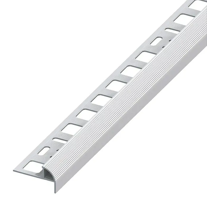 Trapkantprofiel 24,5 mm breed - Aluminium, Zilver, 1 m x 12,5 mm - Zijaanzicht links