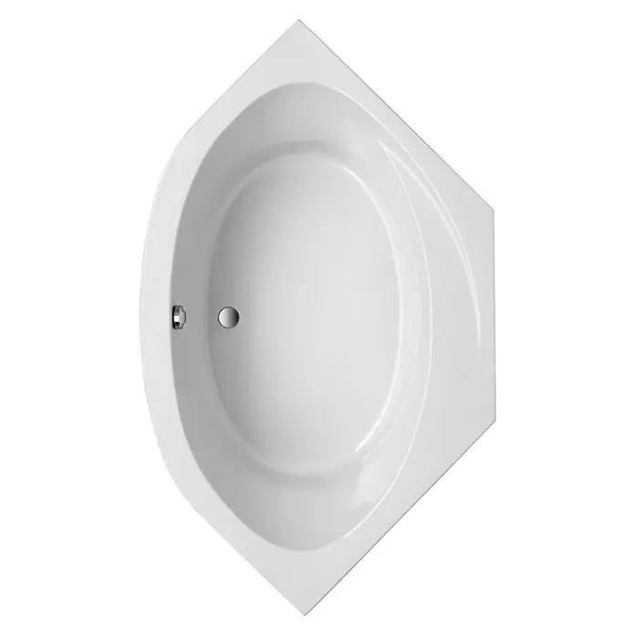 Ottofond Eckbadewanne Almeria - 150 x 150 cm, Sanitäracryl, Weiß - Ansicht von oben