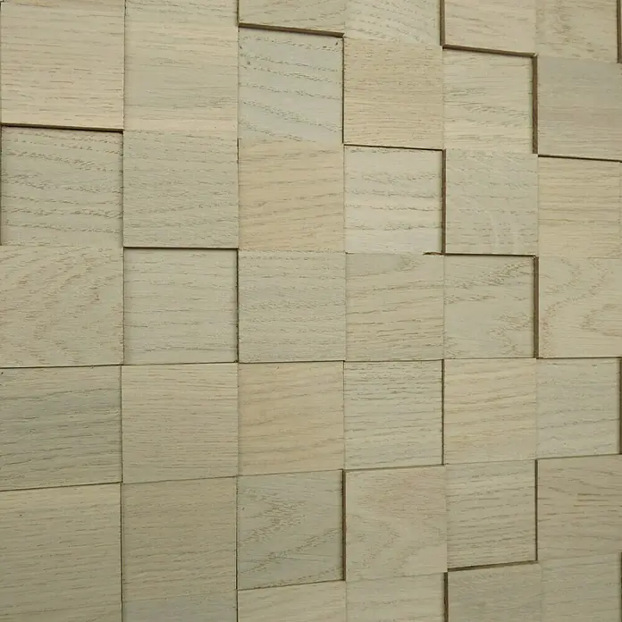 Wodewa Holzmosaik Eiche Arctic - 300 x 201 mm, Stärke: 2 mm - 6 mm, Inhalt: 0,45 m² - Linke Seitenansicht