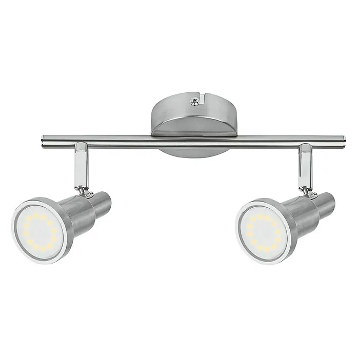 Ledvance Regleta LED - 6 W, L x An x Al: 275 x 80 x 146 mm, Níquel mate, Blanco cálido, 2 ud.