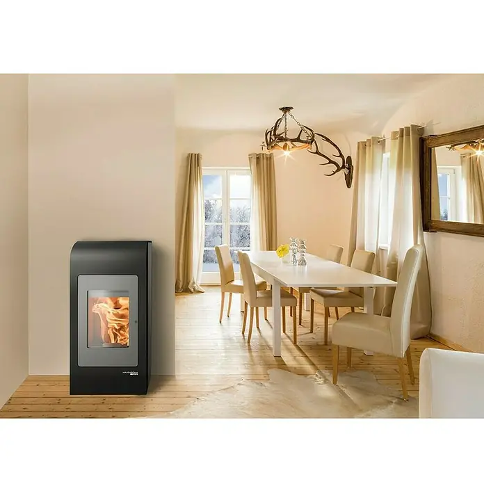 Haas+Sohn Peć na pelete HSP 2.17 Home II - 2,4 kW - 8,6 kW, Kapacitet grijanja prostorije: 230 m³, Crno-sive boje - Živopisni prikaz