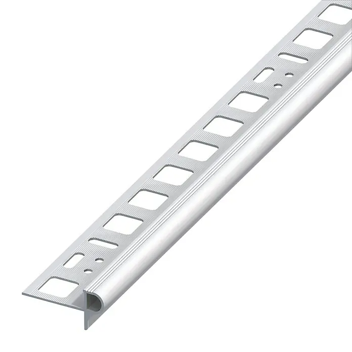 Trapkantprofiel - Aluminium, Zilver, 2,5 m x 12,5 mm - Zijaanzicht links