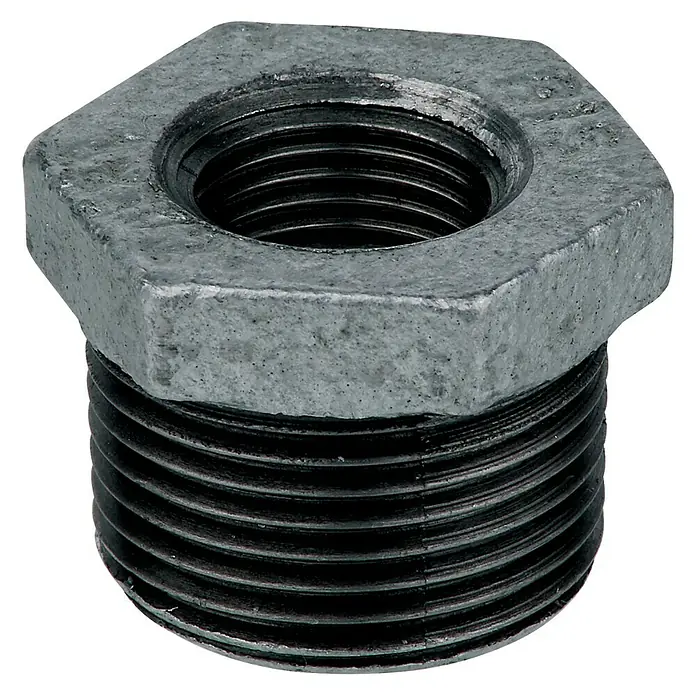 Redukcijski element - Vanjski navoj: 1″, Unutarnji navoj: ½″, Pocinčano - Pogled sprijeda