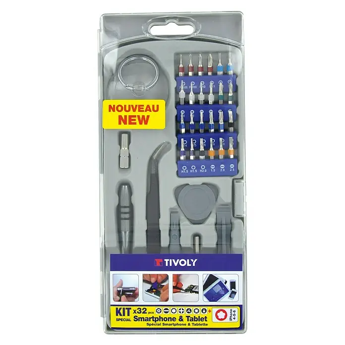 Tivoly Smartphone-Reparatur-Set - Geeignet für: Smartphones, 32 -tlg. - Vorderansicht