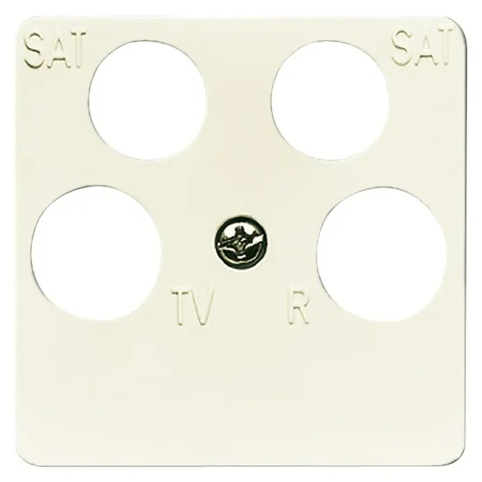 Busch-Jaeger Duro 2000 SI SAT-Antennenabdeckung - Weiß, 4-fach, Hochglanz, Kunststoff, IP20 - Vorderansicht