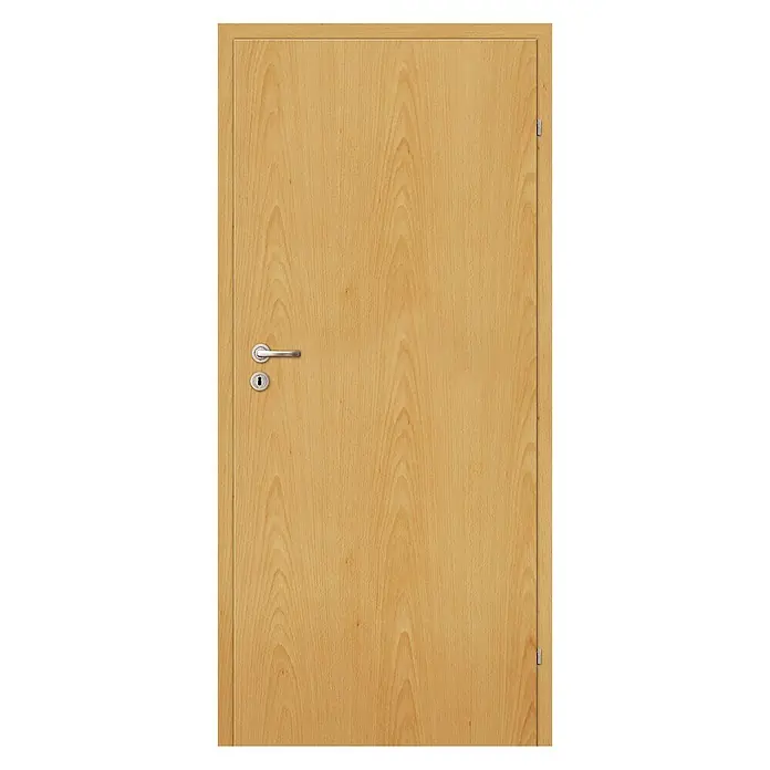 Zimmertür - 860 x 1.985 mm, DIN Anschlag: Rechts, Buche, Mittellage: Wabe - Vorderansicht