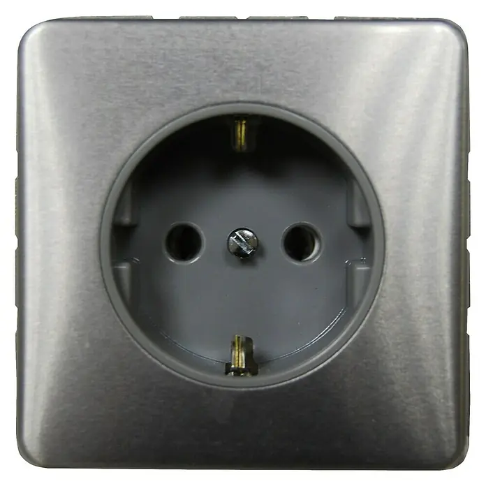 Jung CD 500 Steckdose - Platin, Aluminium, IP20, Unterputz - Vorderansicht