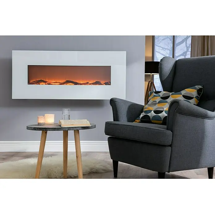 Voltomat HEATING Samostojeći i zidni kamin Flat - Bijele boje, 1.600 W