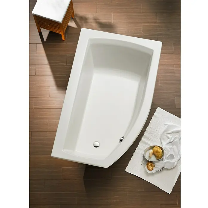 Ottofond Badewanne Juno A - Rechtsseitig, 170 x 98/63 x 45 cm, Sanitäracryl, Weiß - Ansicht von oben