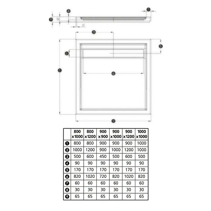Ottofond Duschwanne Plano-Board - 90 x 120 cm, Sanitäracryl, Weiß - Ansicht von oben
