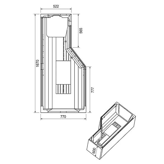 Ottofond Badewannenträger Flint B - Passend für: Badewanne Flint B 170 x 80 cm - Ansicht von oben