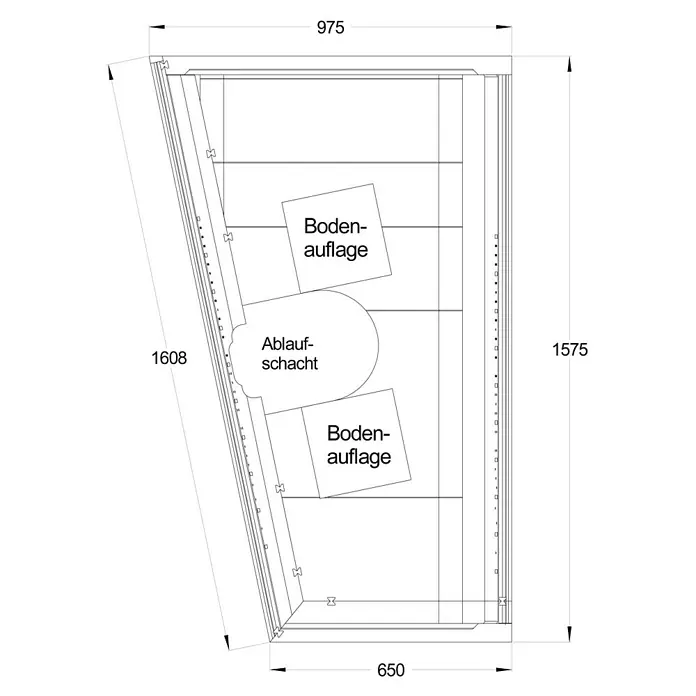 Ottofond Badewannenträger Cebu 1 B - Passend für: Badewanne Cebu 1B 160 x 100/67,5 x 51 cm - Ansicht von oben