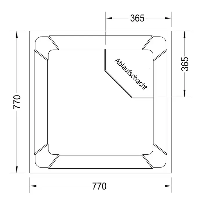 Ottofond Duschwannenträger Manila - 77 x 77 cm, Expandiertes Polystyrol, Weiß - Ansicht von oben