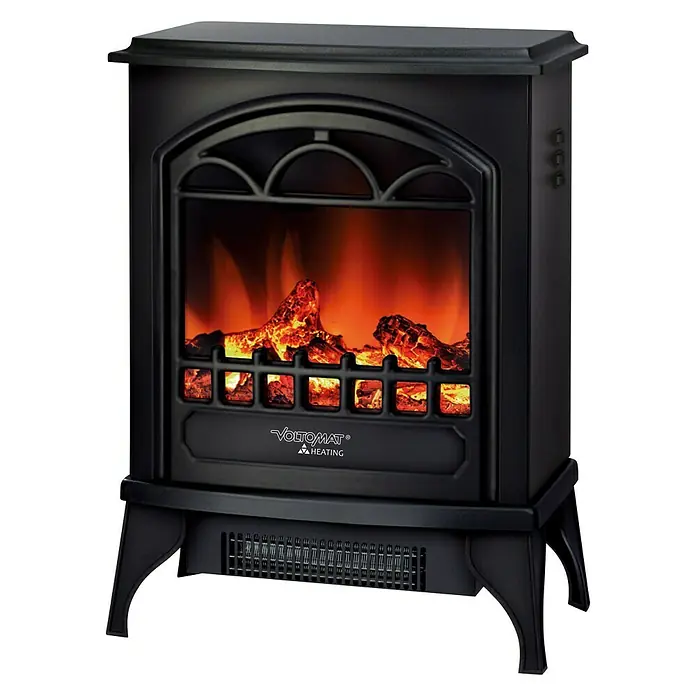 Voltomat HEATING Električni kamin - Crne boje, 2.000 W - Pogled s desne strane