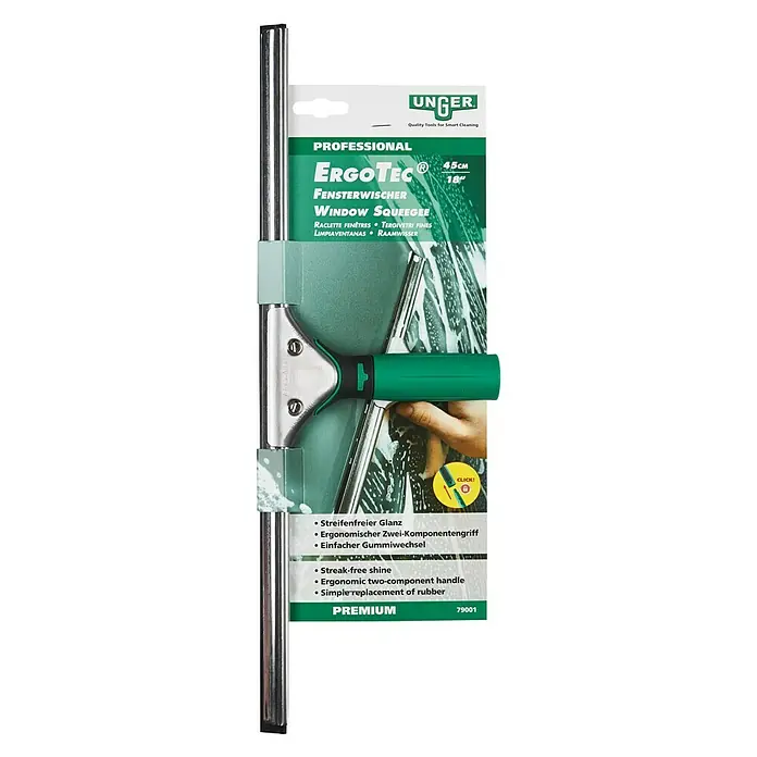 Unger Professional Brisač stakla za prozore ErgoTec - Širina: 45 cm, Plastika/guma/aluminij - Pogled sprijeda