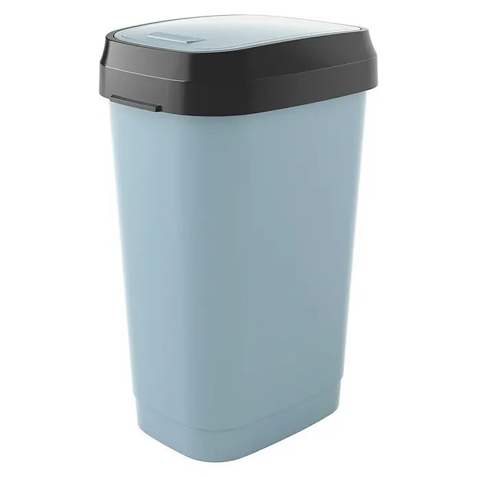 KIS Kanta za otpad Dual Swing - 50 l, Sivo-antracit, Ovalno, Plastika - Pogled s lijeve strane